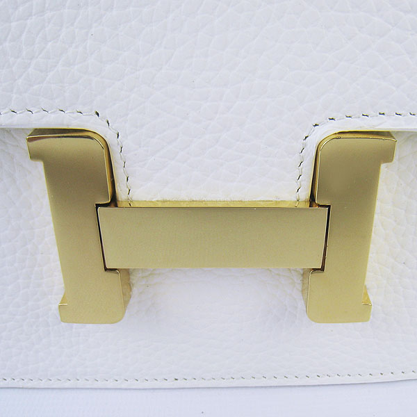 7A Hermes Oxhide Leather Message Bag White H017